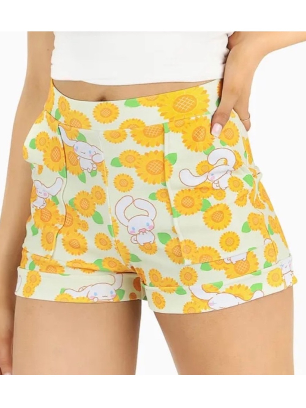 Blackmilk Cinnamoroll Sunflower Cuffed Shorts